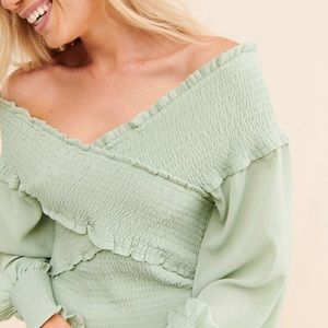 Anthropologie BB Dakota smoke and fire top green size L